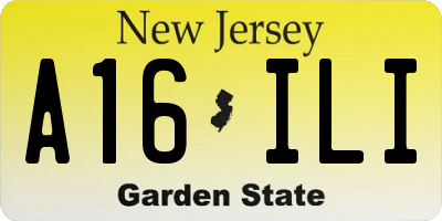 NJ license plate A16ILI