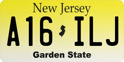 NJ license plate A16ILJ