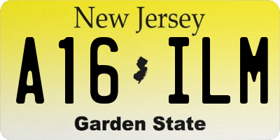 NJ license plate A16ILM
