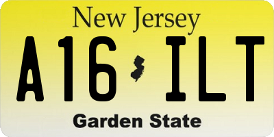 NJ license plate A16ILT