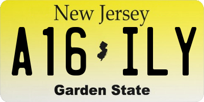 NJ license plate A16ILY