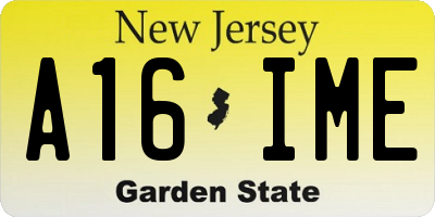 NJ license plate A16IME
