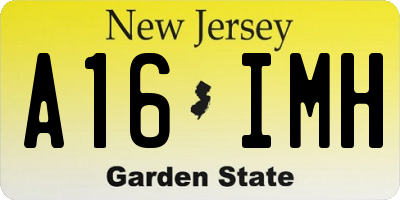 NJ license plate A16IMH