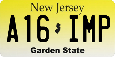 NJ license plate A16IMP