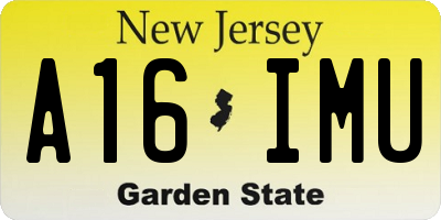 NJ license plate A16IMU
