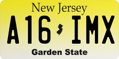 NJ license plate A16IMX