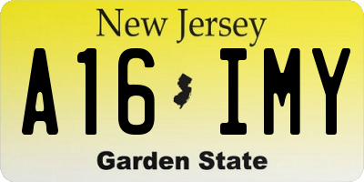 NJ license plate A16IMY
