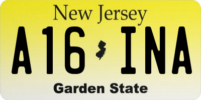 NJ license plate A16INA