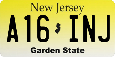 NJ license plate A16INJ