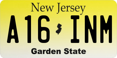 NJ license plate A16INM