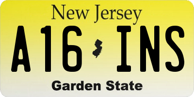 NJ license plate A16INS