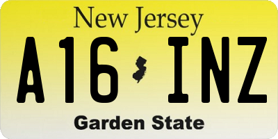 NJ license plate A16INZ