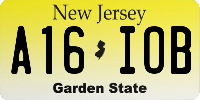 NJ license plate A16IOB