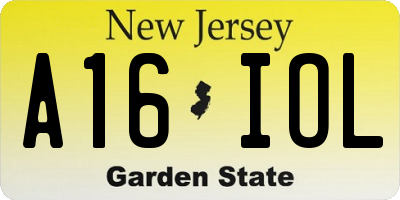 NJ license plate A16IOL
