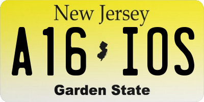NJ license plate A16IOS