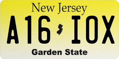 NJ license plate A16IOX