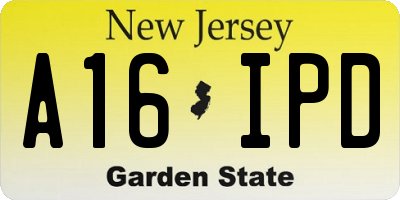 NJ license plate A16IPD