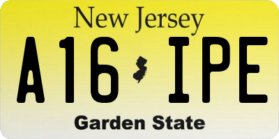 NJ license plate A16IPE