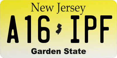 NJ license plate A16IPF