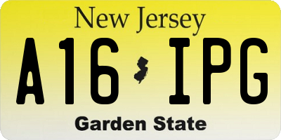 NJ license plate A16IPG
