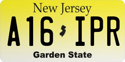 NJ license plate A16IPR