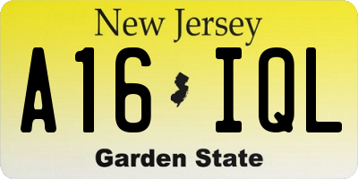 NJ license plate A16IQL