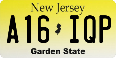 NJ license plate A16IQP