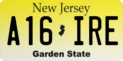 NJ license plate A16IRE