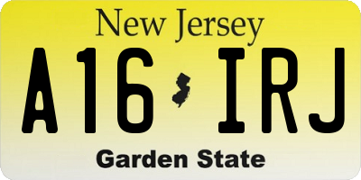 NJ license plate A16IRJ