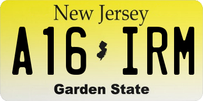 NJ license plate A16IRM