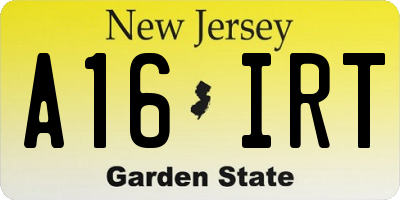 NJ license plate A16IRT