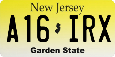 NJ license plate A16IRX
