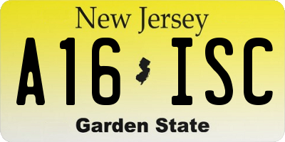 NJ license plate A16ISC
