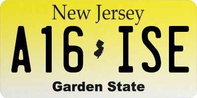 NJ license plate A16ISE