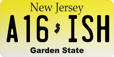 NJ license plate A16ISH