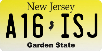 NJ license plate A16ISJ