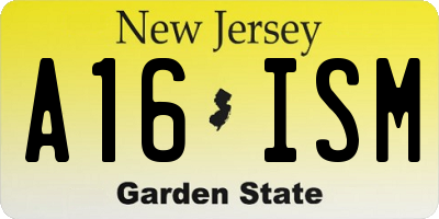 NJ license plate A16ISM
