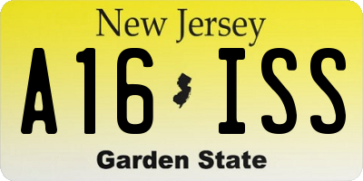 NJ license plate A16ISS