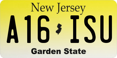 NJ license plate A16ISU