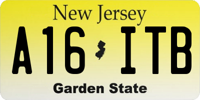 NJ license plate A16ITB