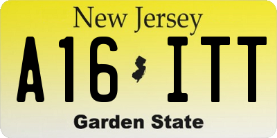 NJ license plate A16ITT