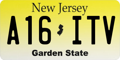 NJ license plate A16ITV