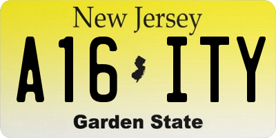 NJ license plate A16ITY