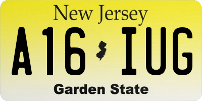 NJ license plate A16IUG