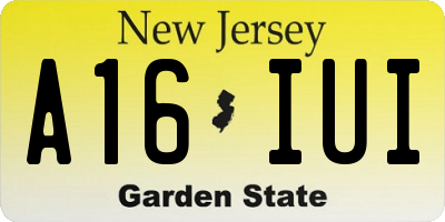 NJ license plate A16IUI