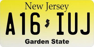 NJ license plate A16IUJ