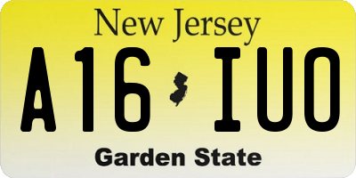 NJ license plate A16IUO
