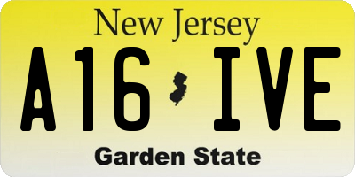 NJ license plate A16IVE