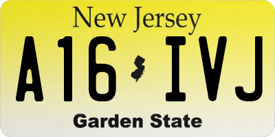 NJ license plate A16IVJ
