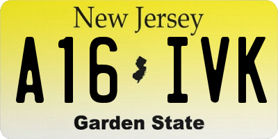 NJ license plate A16IVK